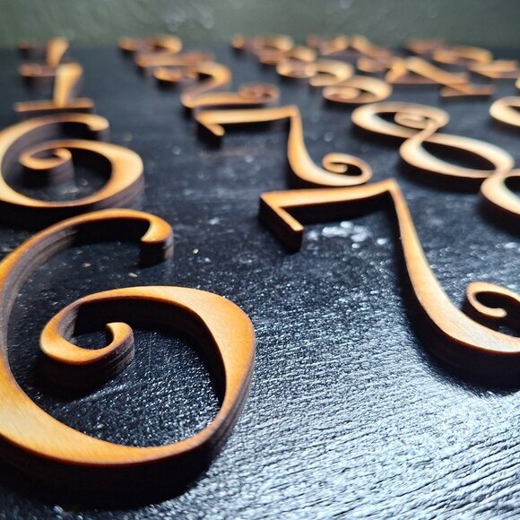 Decor - Real Wood Numbers in Curlz Font (3 inch) - Picture 5 of 8